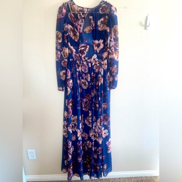 Free People Long Sleeve Floral Maxi Dress size 6 - Picture 3 of 6
